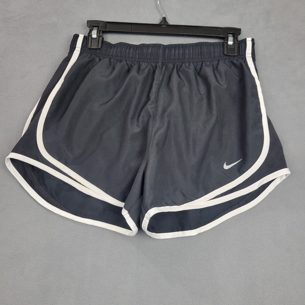Nike Dri Fit Tempo Running Shorts Women Medium Black White Mesh Detail High Rise